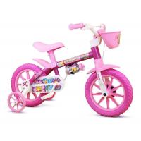 Bicicleta Infantil com roda treinamento Flower Aro 12 Nathor