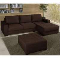 Sofá 2 ou 4Lugares American Comfort América + Chaise Lado Direito + Puff