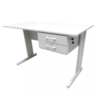 Mesa Para Escritório Com 2 Gavetas 120 X 60 Platina