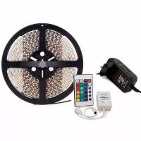 Fita Led Rgb 3528 5m + Controladora + Fonte + Controle Remoto