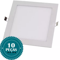 Kit 10 Painel Plafon Embutir 25w 24w Quadrado Luminária Led