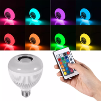 Lampada Musical Caixa De Som Bluetooth Led Rgb Com Controle