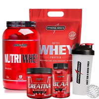 Kit 2x Whey 900g + Bcaa + Creatina + Shaker - Integralmédica