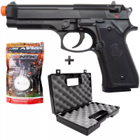 Pistola De Airsoft Spring Kwc Beretta 92 + 2000 Bbs + Maleta