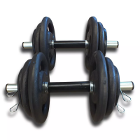 Kit 2 Barras De 40cm Top E 30kg Anilhas - Fitness