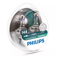 Par Lampada Philips H4 X-treme Vision Plus 130% + Luz 3500k