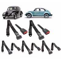 Kit Cinto De Segurança Modelo Original Fusca Preto 5 Peças