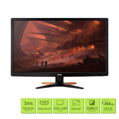 Monitor Gamer Acer Gn246hl 144hz Full Hd 1ms Frete Grátis com envio rápido - JD Atacado