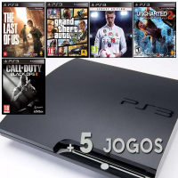 Ps3 Slim + Gta5 + The Last Of Us + Fifa 18 + Call Of Duty