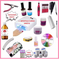 Kit Unha De Gel Acrigel Porcelana Fibra Apostila Completo- G