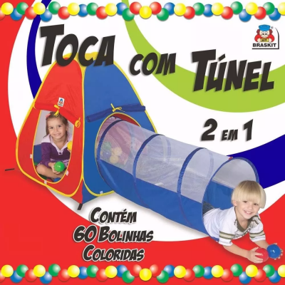 Barraca Cabana Toca Túnel Infantil Tipo Piscina De Bolinhas com envio rápido - JD Atacado