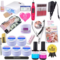 Kit Unhas Gel Uv Acrigel Mini Lixa Eletrica Cabine Uv 36w N