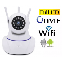 Camera Ip Wireless Sem Fio Wifi Hd 3 Antenas Sensor Noturna