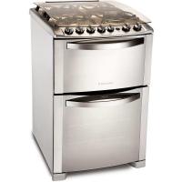 Fogão 4 Bocas Electrolux Celebrate Duplo Forno 56DTX Inox Bivolt