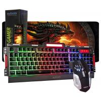 Kit Teclado Semi Mecânico Gamer Usb Bk3000 Mouse Pad Grande