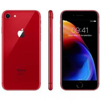 iPhone 8 Apple com , Tela Retina HD de 4,7”, iOS 11, Câmera de 12 MP, Resistente à Água, Wi-Fi, 4G LTE e NFC - VERMELHO com envio rápido - JD Atacado